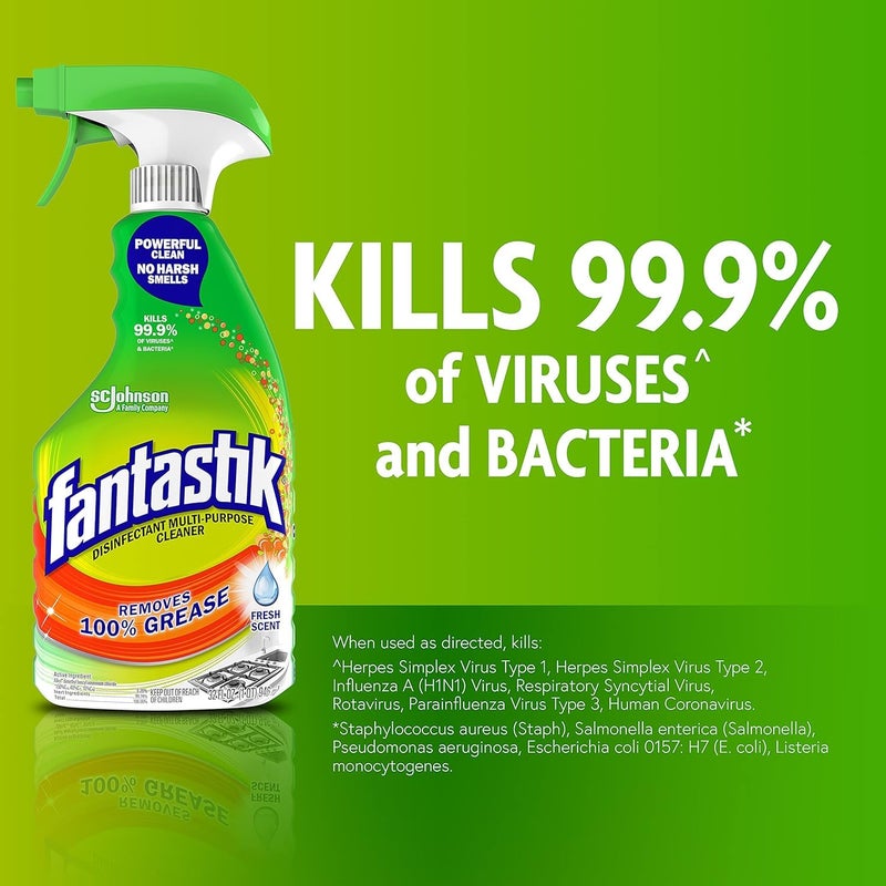 Fantastik All Purpose Cleaner, Multipurpose Surface Cleaner & Kitchen Grease Removal, Packaging Designed to Prevent Leakage and Breakage, Fresh Scent, 32 Fl Oz - Image 3